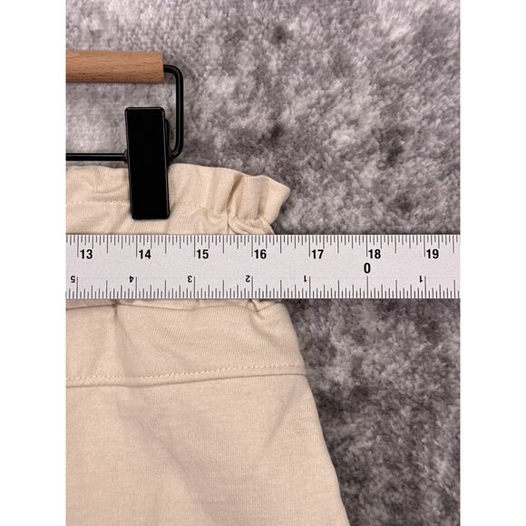 New Free People Palma Beach Pants LARGE Womens Wide Leg Cuffed Relax Ivory Cream - Picture 3 of 7